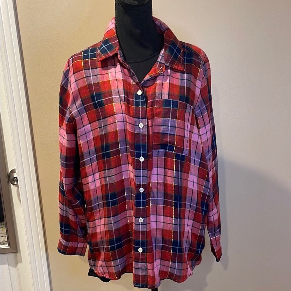 Plaid Button-Up Shirt